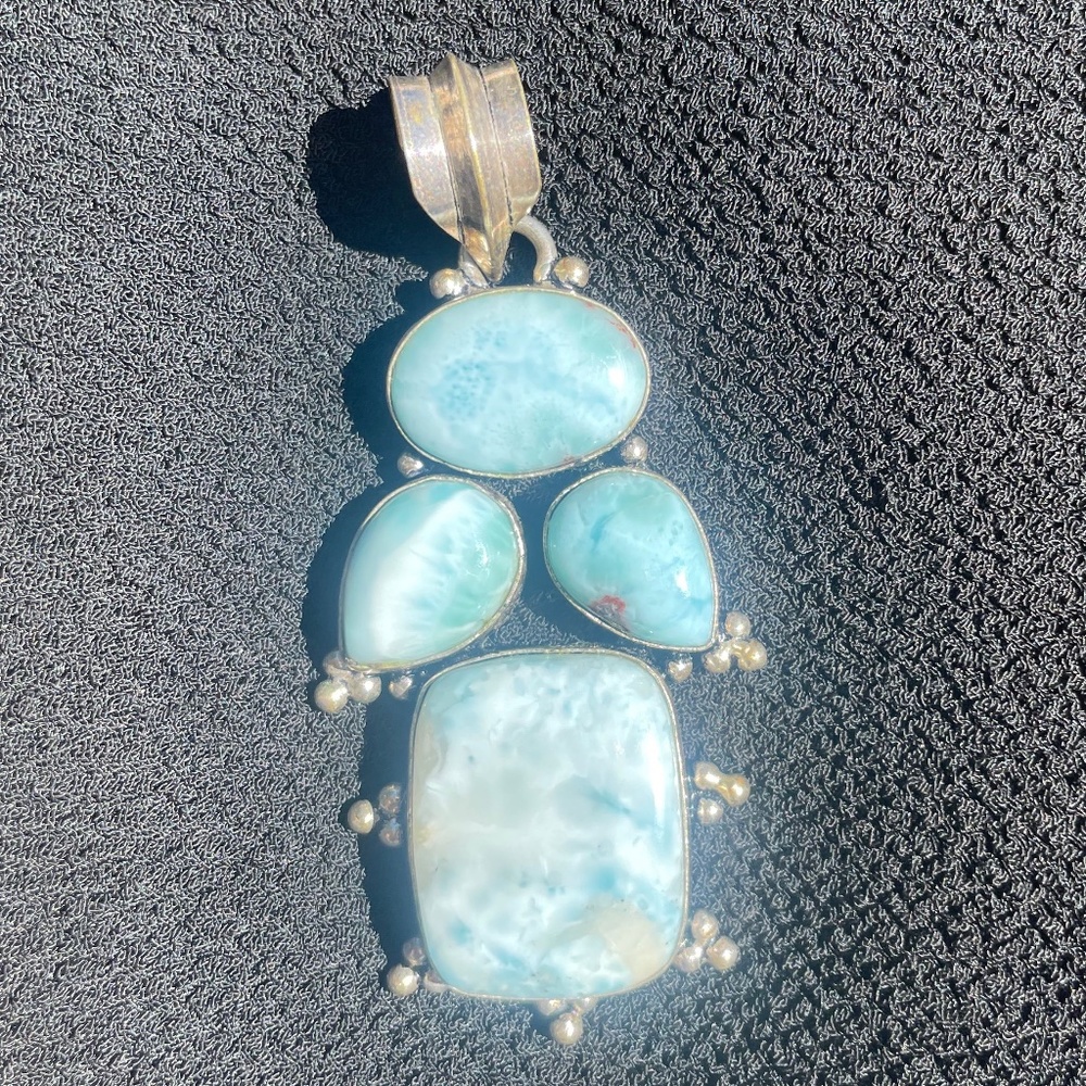 Larimar Silver Pendant